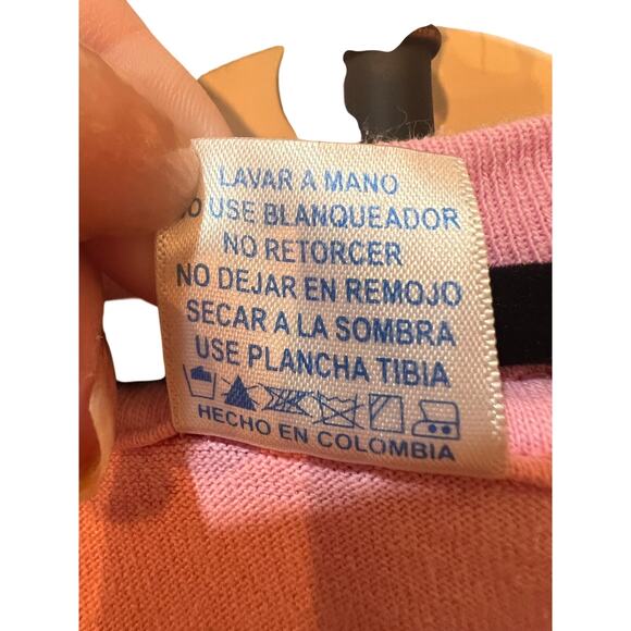 A1 Vintage 90s Columbia Butterfly V Neck Shirt Womens Large Pink (Runs Small) - Picture 5 of 9